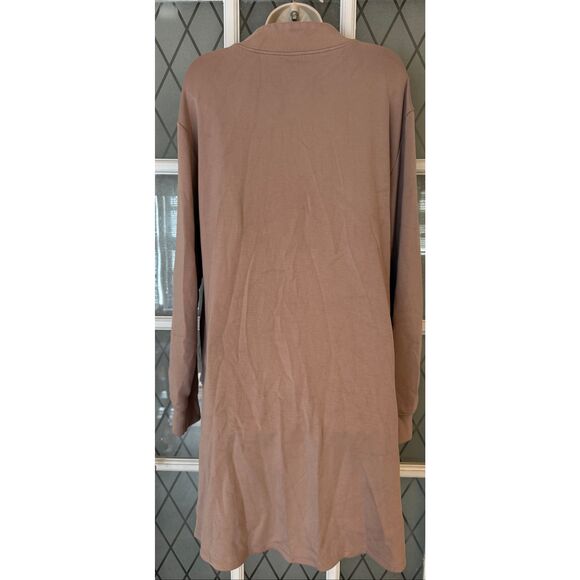 Softies Dreamtech Quarter Zip Tunic Lounge Dress Long Sleeve Coco Size XL - Picture 5 of 9